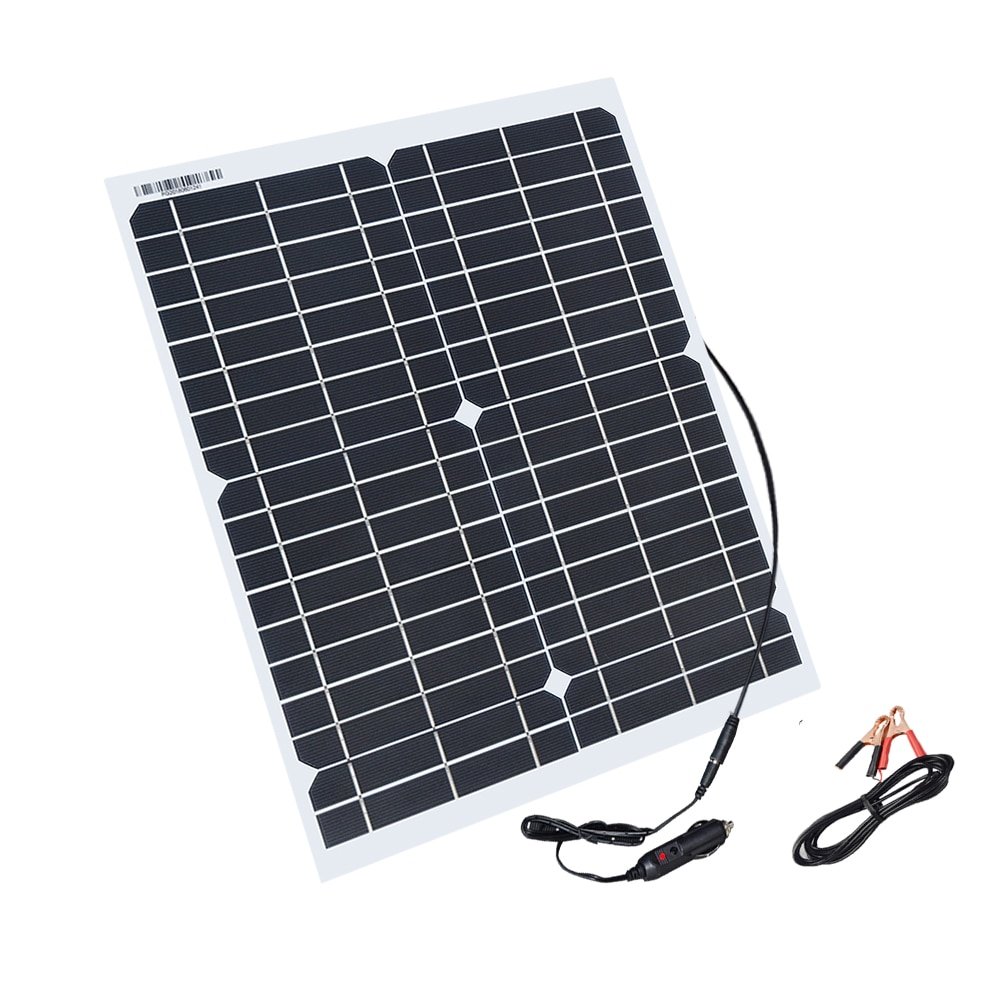 20 W Flexible Solar Panel with Alligator Cable